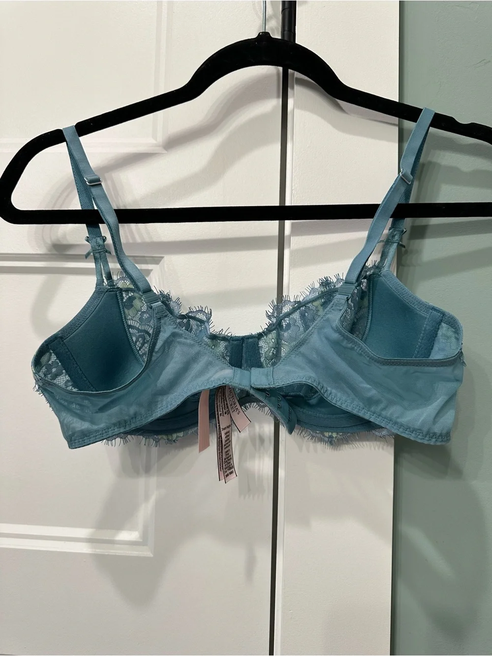 Victoria's Secret Blue Floral Lace Bra & Panty Set